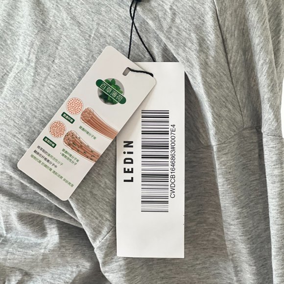 LEDiN Plain Ruched Double-Layer T-Shirt - Picture 6 of 11